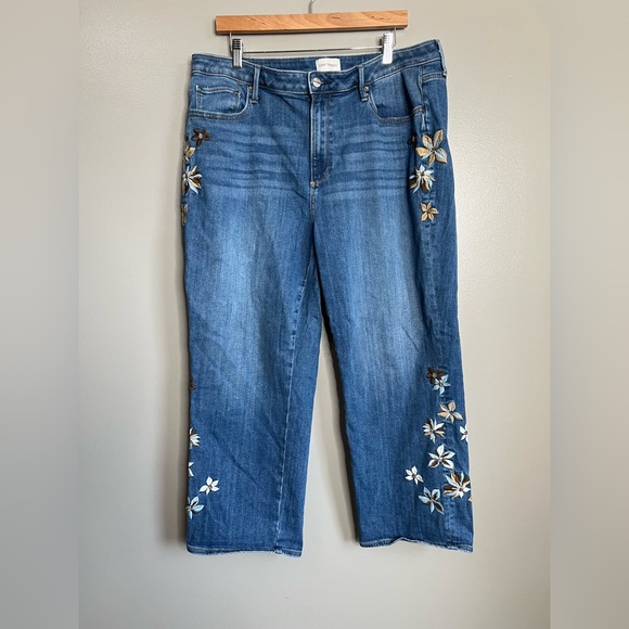 Driftwood Royce jeans floral embroidered ankle boho bohemian size 18 - Picture 5 of 8